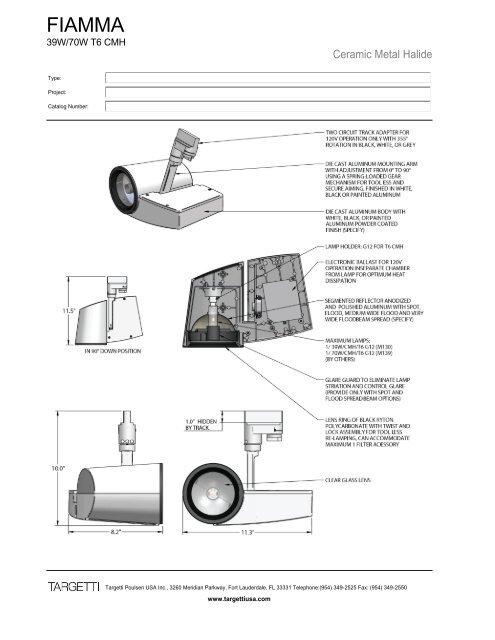 Fiamma 39w 70w T6 Cmh Ceramic Metal Halide - Targetti Usa