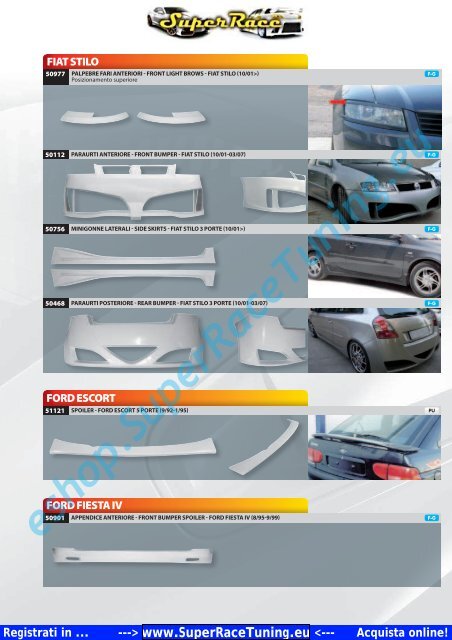 Catalogo PDF Accessori AUTO AEROKIT ... - SUPERRACE