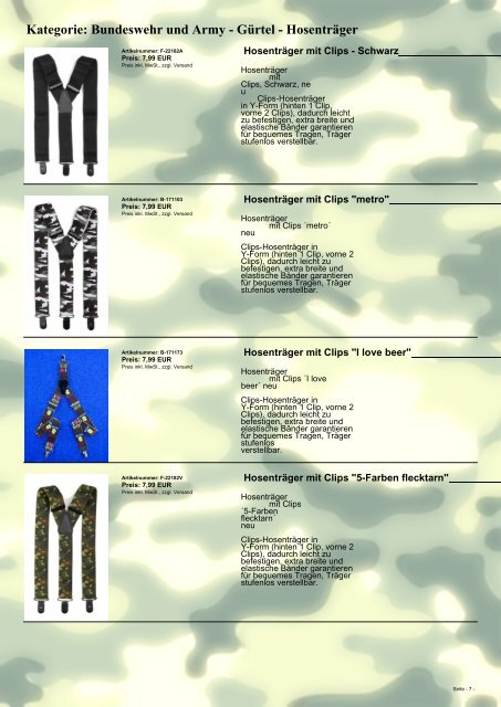 Kategorie: Bundeswehr und Army - Hosen - AFD-Shop Versandhandel
