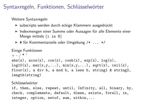 AMPL -- Eine kurze Einführung - M1