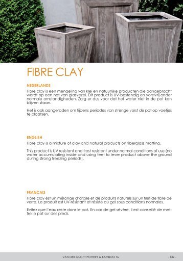 FIBRE CLAY - Van der Gucht pottery & bamboo