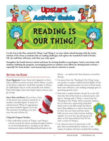 Dr. Seuss: Reading Is Our Thing! - Demco Inc