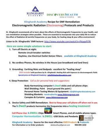 EMR Remediation Recipe and Products - Klinghardt Academy