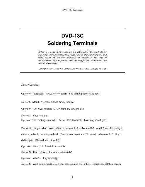 DVD-18C Soldering Terminals - IPC