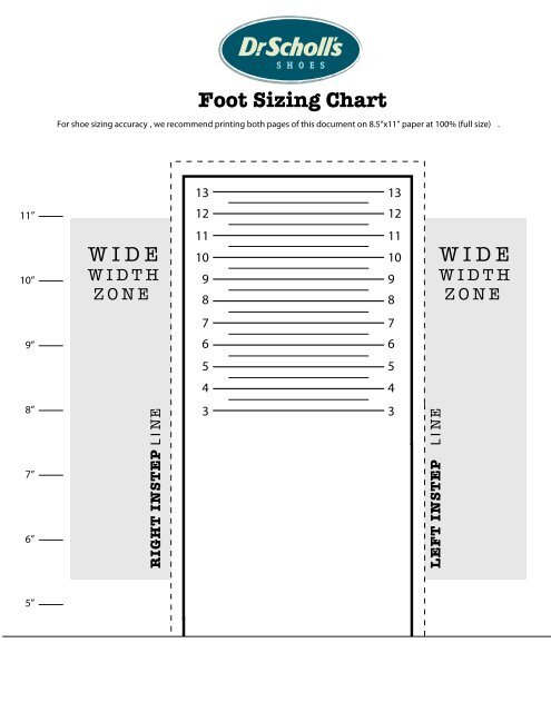Wide Shoe Chart