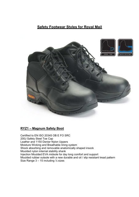 Safety Footwear Styles for Royal Mail - myroyalmail