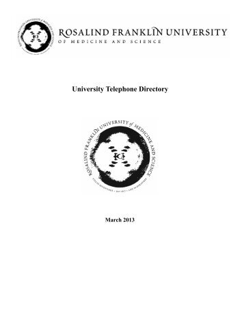 University Telephone Directory - Rosalind Franklin University