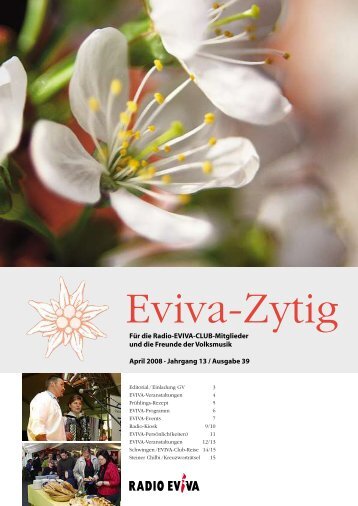 Die aktuelle Eviva-Zytig Nr. 39 zum Downloaden - Radio Eviva