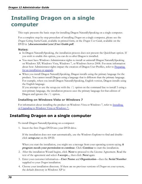 Dragon NaturallySpeaking 12 Administrator Guide - Nuance