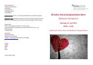 20 Jahre Herztransplantation Bern - Jubiläums-Symposium