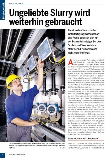 Ungeliebte Slurry wird weiterhin gebraucht - Arnold Gruppe