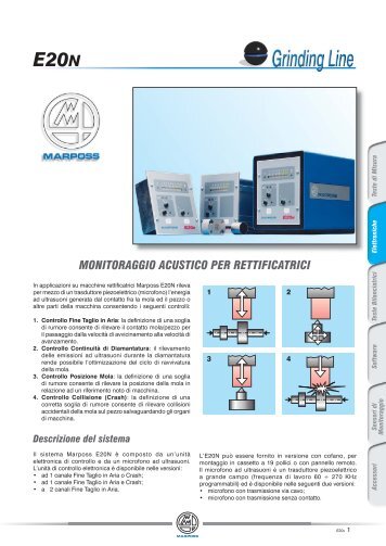 monitoraggio acustico per rettificatrici e20n - Marposs