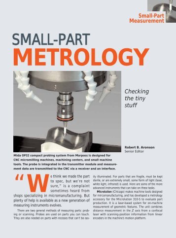 Small-Part Metrology - Marposs