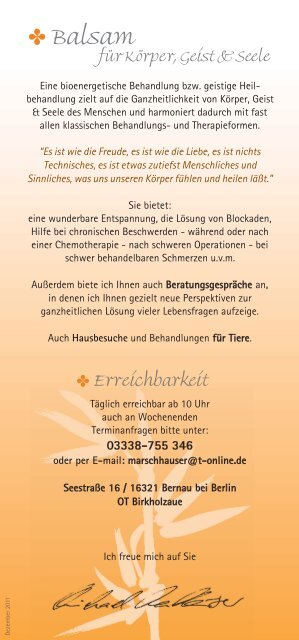 Heil-Behandlungen Wellness-Behandlungen - Michael Marschhauser