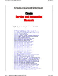 Service Manual Solutions Canon Service and Instruction Manuals