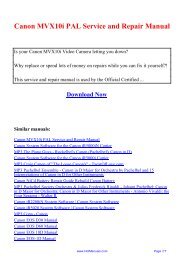 Canon MVX10i PAL Service and Repair Manual