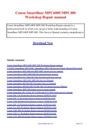 Canon SmartBase MPC600F/MPC400 Workshop Repair manual