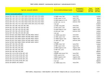 Print & Refill uusiomustekasettien hinnat 2012_05