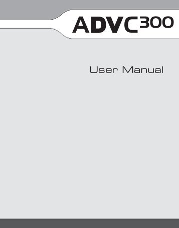 Canopus ADVC300 User's Manual