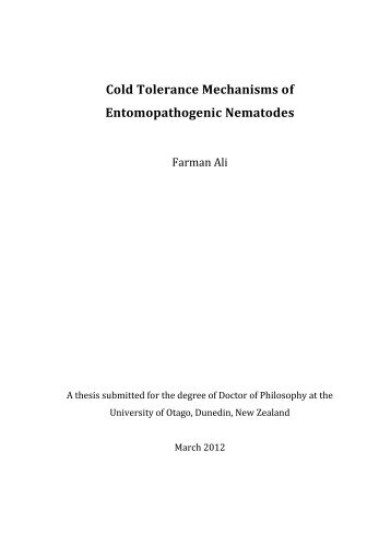 entomopathogenic nematodes - Otago University Research Archive