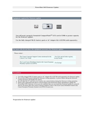 PowerShot S40 Firmware Update Procedure (PDF file)