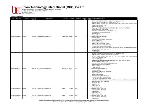 UTEC Ribbon - Union Technology International (MCO) Co., Ltd