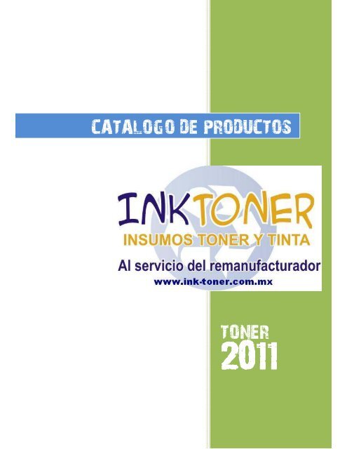 TONER CATALOGO DE PRODUCTOS