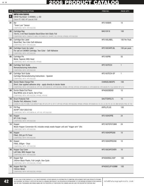 2006 product catalog - Future Graphics