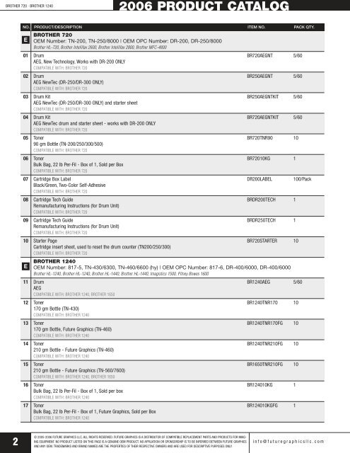 2006 product catalog - Future Graphics