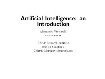 Artificial Intelligence: an Introduction - Idiap Research Institute