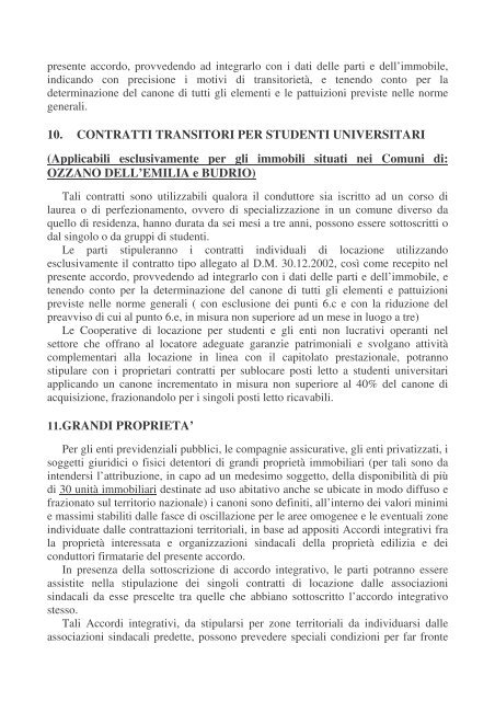 Accordo provinciale canoni concordati - Comune di Minerbio