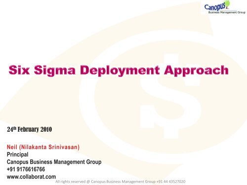 Six Sigma Deployment Approach Axis Bank - Canopus Business ...