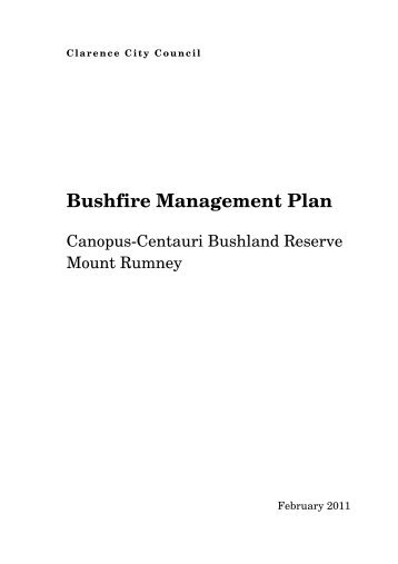 Bushfire Management Plan - Canopus-Centauri Bushland Reserve ...