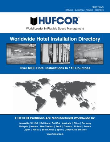 Hufcor Hotel Installation Directory Mar10 - Hufcor United Kingdom