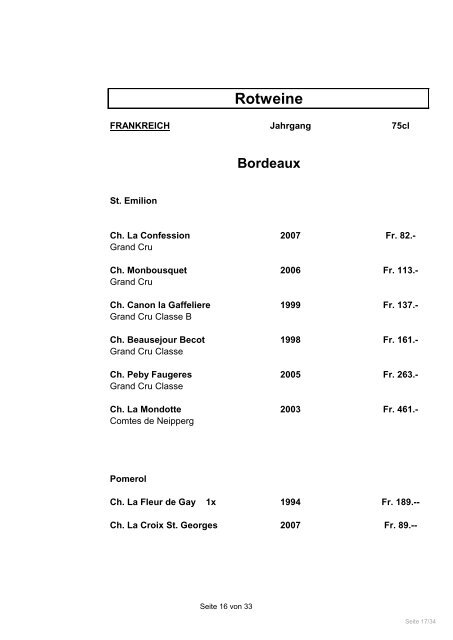 Weinkarte (pdf,335.79 kB) - Restaurant Rüti Herisau