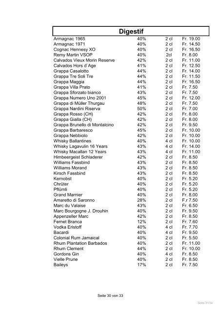 Weinkarte (pdf,335.79 kB) - Restaurant Rüti Herisau