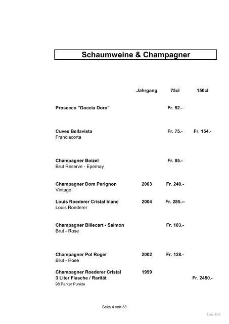 Weinkarte (pdf,335.79 kB) - Restaurant Rüti Herisau