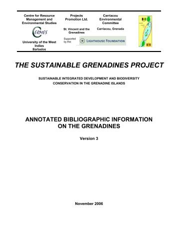 THE SUSTAINABLE GRENADINES PROJECT - The University of ...