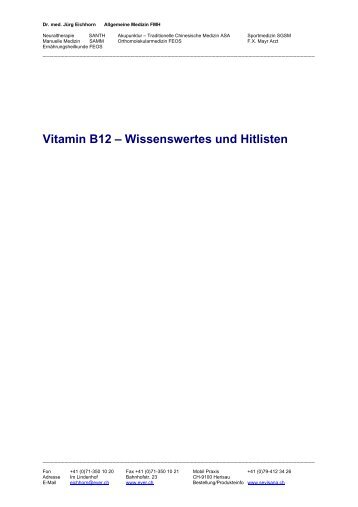 Vitamin B12 - Ever - Dr. med. Jürg Eichhorn