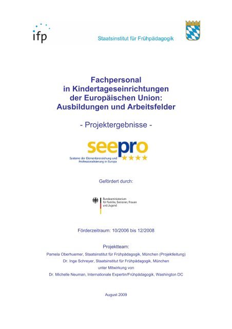 Fachpersonal in Kindertageseinrichtungen der ... - IFP - Bayern