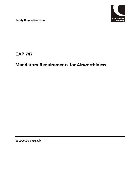 Cap 747 Civil Aviation Authority Cap 747 Civil Aviation Authority