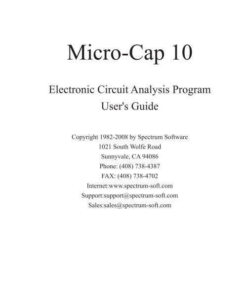 Micro-Cap 10 - Spectrum Software