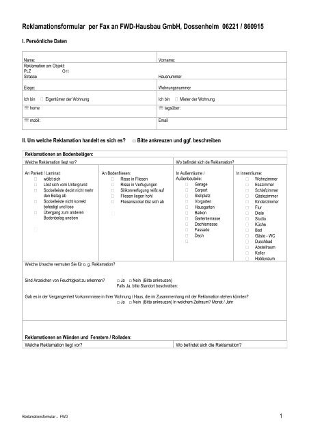 Download Reklamationsformular FWD Hausbau download-reklamationsformular-fwd-hausbau