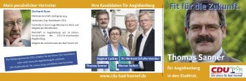 Thomas Sanner Fit für die Zukunft. Thomas Sanner - CDU Bad Honnef