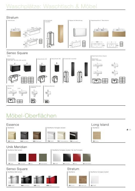 Bad-Kollektionen 118 W+W 118 Element 118 Khroma 118 ... - Roca