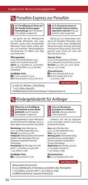 LungauCard Broschüre - Ferienregion Lungau