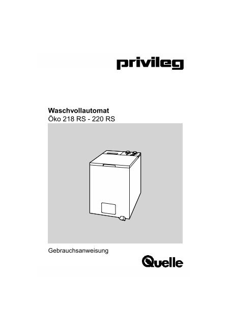 Waschvollautomat Öko 218 RS - 220 RS - Electrolux-ui.com