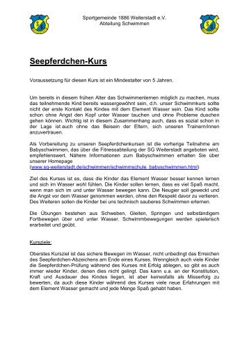 Informationen zum Seepferdchen-Kurs ... - SG Weiterstadt