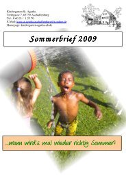 Sommerbrief 2009 - Kindergarten St. Agatha - Aschaffenburg