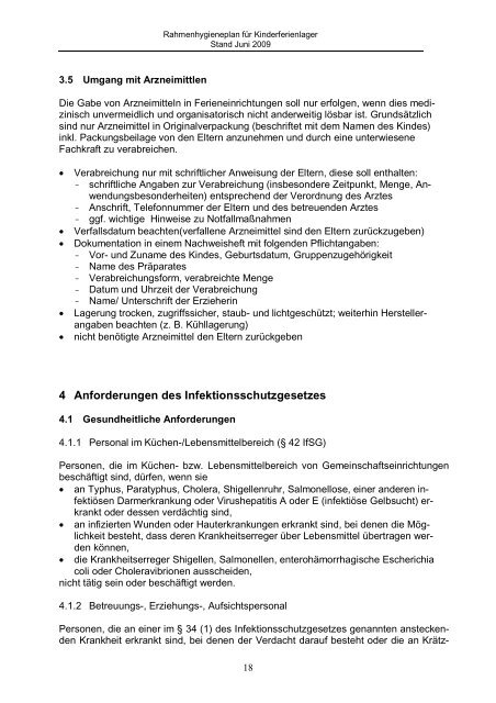 Rahmen-Hygieneplan für Kinderferienlager und ... - Gesundheit